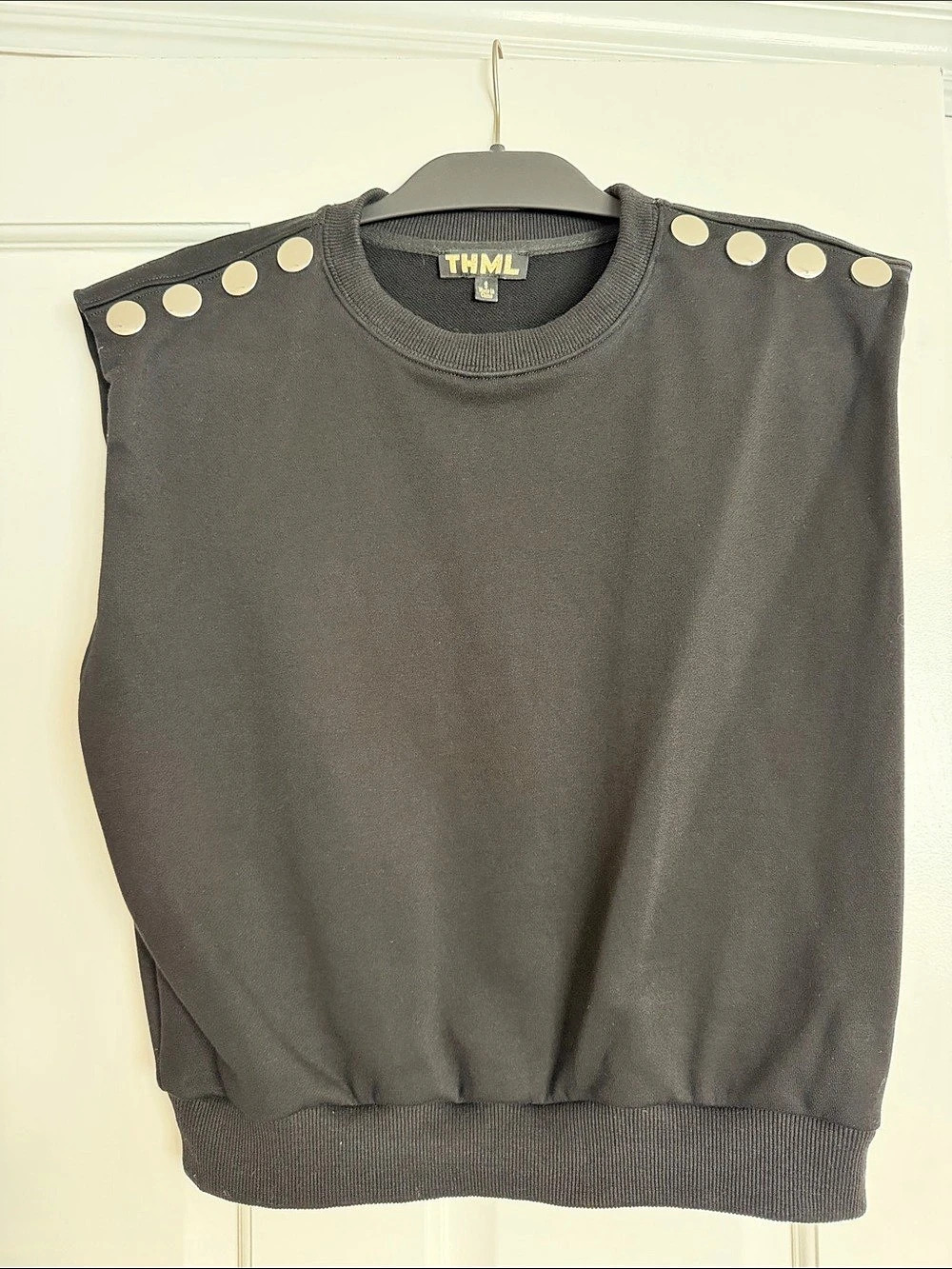 THML Studded Crew Neck Sweater Vest in Gray Like New